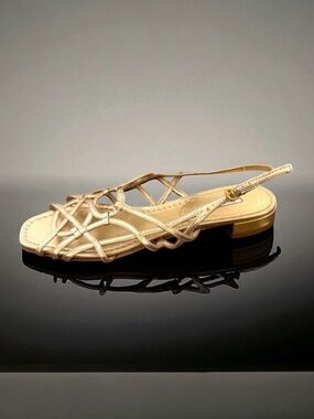Miu Miu Gold Cage Metallic Sandals 40.5